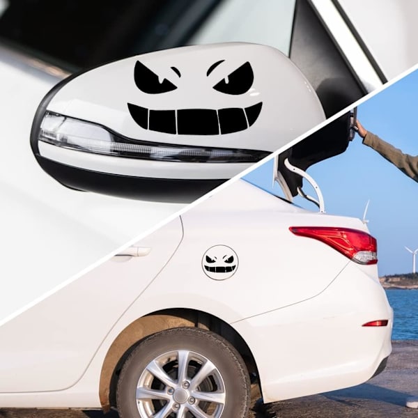 Mustat hauskat taustapeilin tarrat, 2 kpl ulkoauto