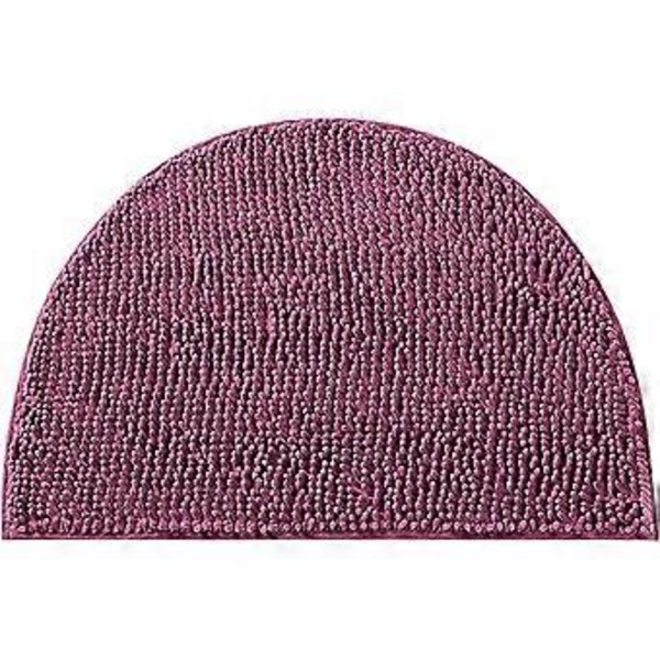 Badrumsmatta 20\"x13\" Halvrund Badrumsmatta Matta Halksäker Vattenabsorberande Snabbtorkande Badrumsmatta för Badrumsgolv Toalett Dusch Lila