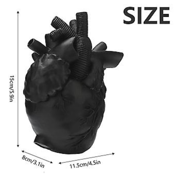 100% Ny, Body Sculpture Vaser Resin Hjerteform Blomsterbeholder Hjerteformet Vase Elegant Body Sculpture Vaser Potter Resin Hjem Dekoration (hvid)