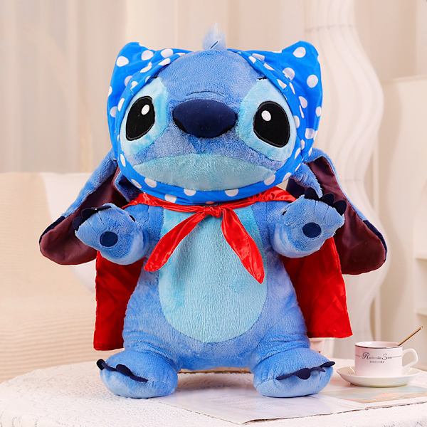 Stitch plysj med superheltkappe