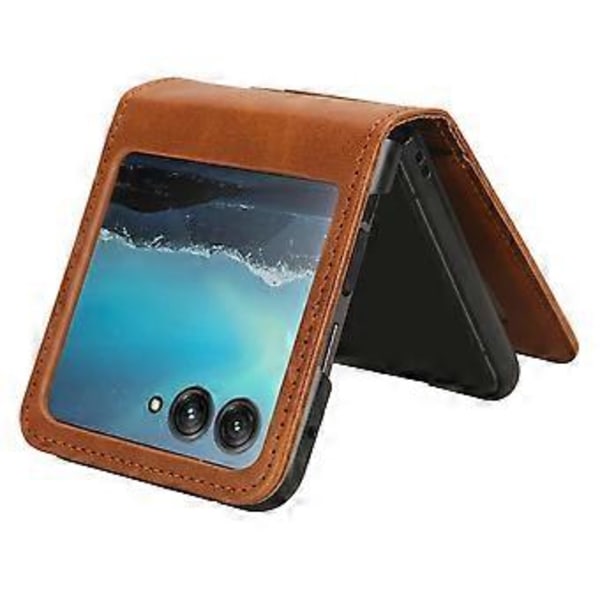 Skyddande Skal för Motorola Razr 40 Ultra 5G - Hård PC + PU Läder med Kortfack (Stil A)