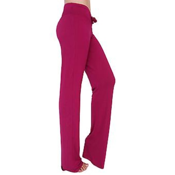 Dame Flare Bukser Yoga Sweatpants Komfortable Sports Athletic Lounge Bukser (S Lilla Rød)