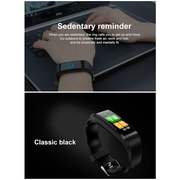 Bluetooth Sports Smart Armbånd Vandafvisende Hjertefrekvens Blod Oxygen