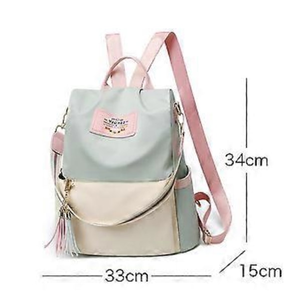 Dam Tofs Ryggsäck För Damer Rucksack Dagväska Axelväska Handväska Casual Rese College Väska Gåvor Flerfärgad Valfri (Beige)