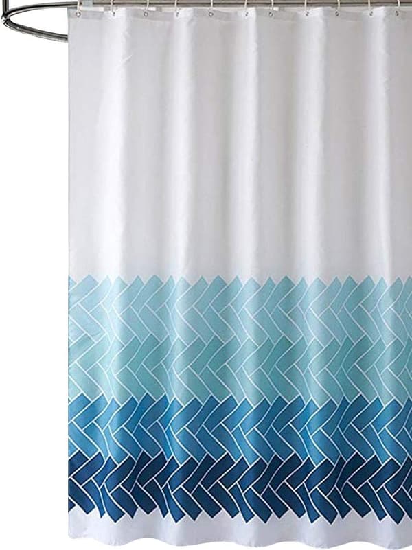 (Dégradé Rayures Bleu)180cm x 180cm Foring til Dusjgardin