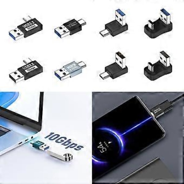 Universal USB C Hann til USB3.1 Hann Adapter Konverter 10Gbps Datahastighet Adapter Lader Data Konverter Tilbehør (D)