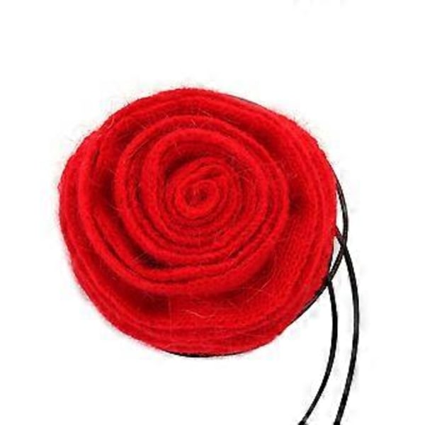 Overdrevet Strikket Blomster Charm Halskæde til Kvinder Smykker Omkring Halsen Justerbar Reb Choker Elegant Halskæde Gave (Sektion 1)