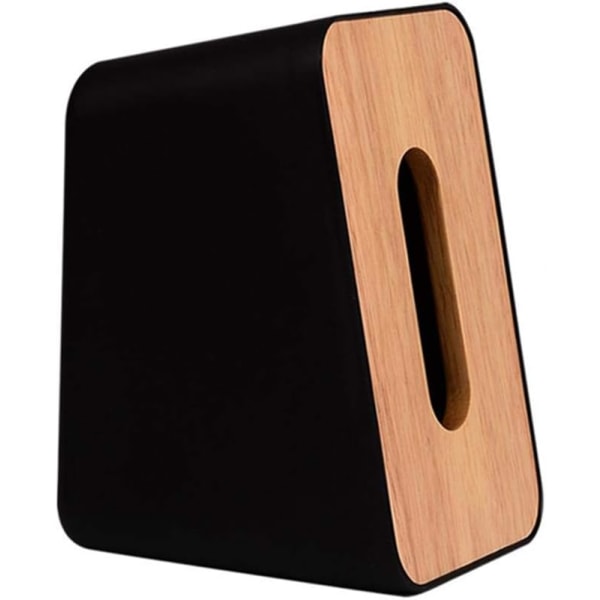 Vertical Wooden Tissue Box With Lid Office Classic White Black