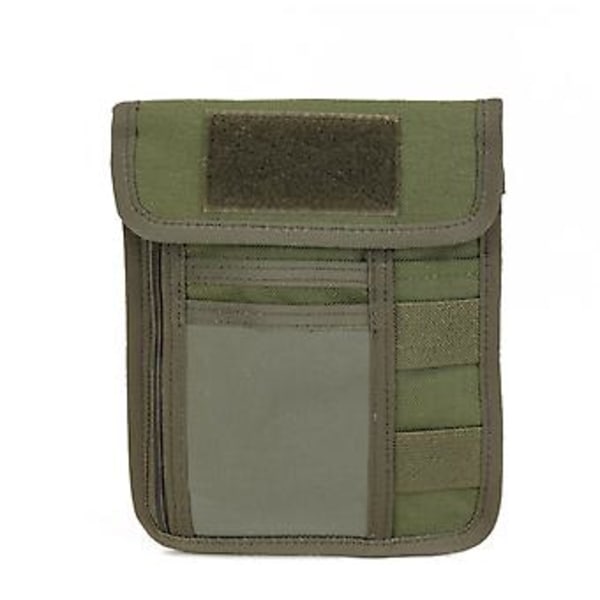 Reseplånbok med dold ficka RFID-skydd Passfodral Stöldskyddad halsväska (Army Green)