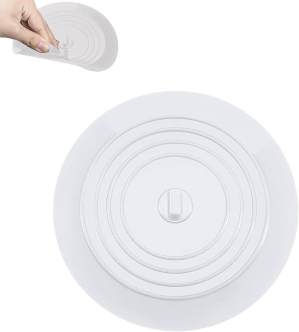 Silikone badekar dæksel hvid, 15cm afløbsdæksel, køkkenvask c