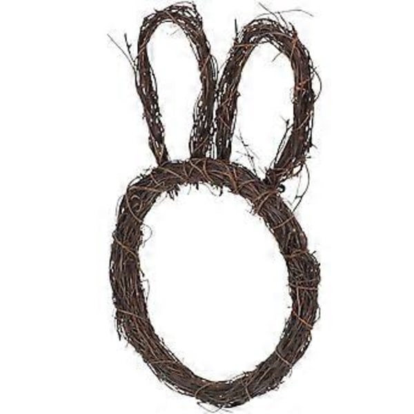 Suloinen roikkuva koriste, pupun muotoinen kranssi, punottu rottinkiriipus somistukseen