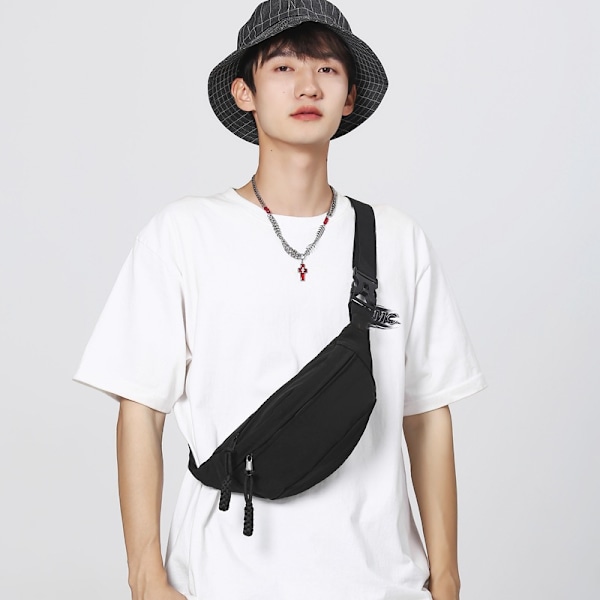 Sort, brysttaske til kvinder, ny casual og enkel crossbody taske f