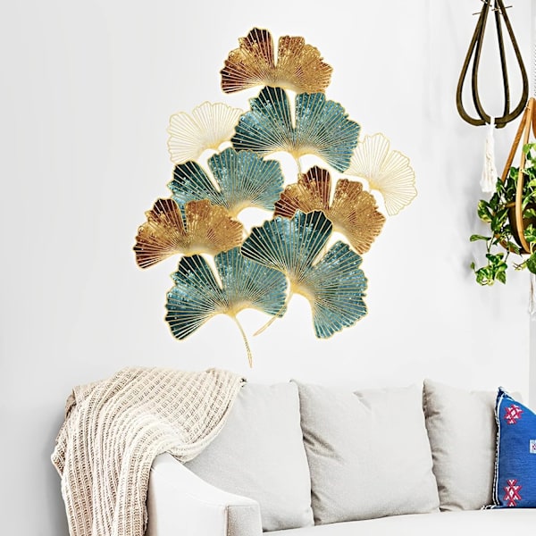XL Ginkgo Blad Guld Väggdekaler (76x87 cm) I Självhäftande