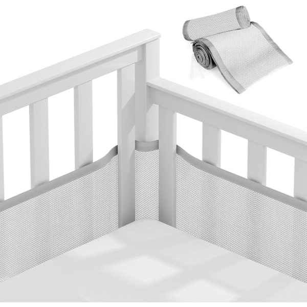 Baby Cabin Bumper, Sengestol Bumper, 3D Mesh Foring, Sikker for Sengens Luft