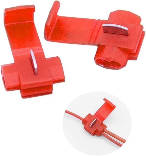 60 stk. Scotch Lock Quick Connectors, Scotch Lock Connectors, Quick Disconnect Connector (Rød)