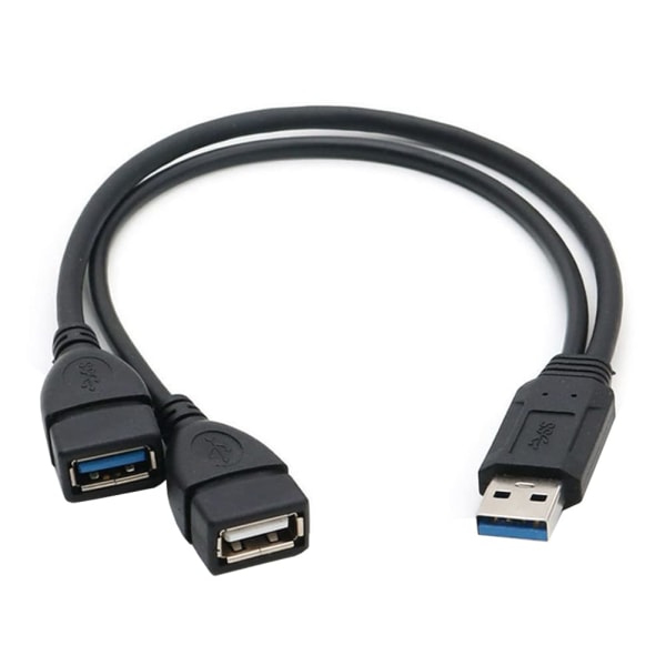 USB 3.0 til 2*USB hunnadapter, USB hann til USB 3.0 hunn og USB 2.0 hunn