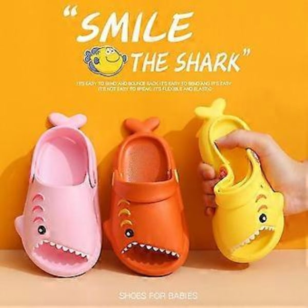 1 Par Søde Slippers Børn Strandslippers Tegneserie Haj Design Skridsikker Eva Hurtigtørrende Børneslippers Til Hjemmet Multi-farve Valgfri (140 orange)
