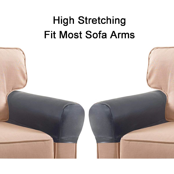 1 par PU-lädersoffa armstödsöverdrag för fåtöljer, stretch S