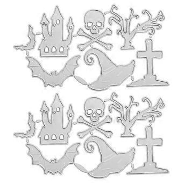 2 sæt Halloween Tema Skærestencil Scrapbog Stencil Skærestencil DIY Skærestencil
