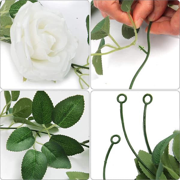 ?Kunstig blomstergirlander rosevin bryllupsdekorasjon, 4 stk Si