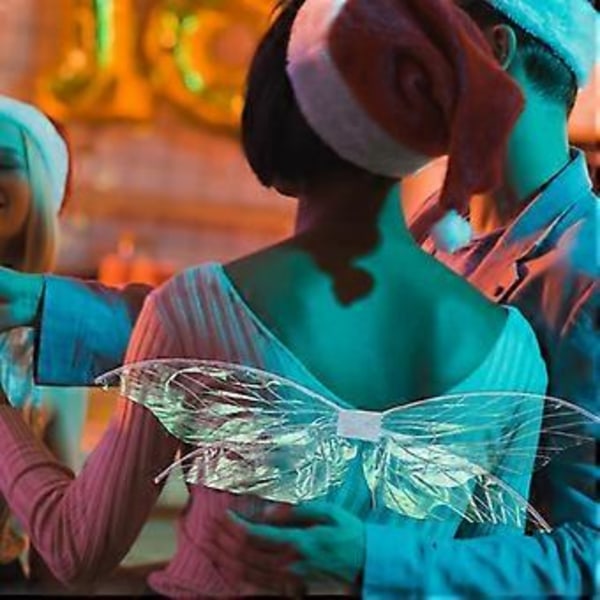Alvevinger Skinnende Prinsessevinge Sommerfugl Fe Vinger Kostyme for Festival Halloween Kostyme Utkledning Qinhai( Oransje)