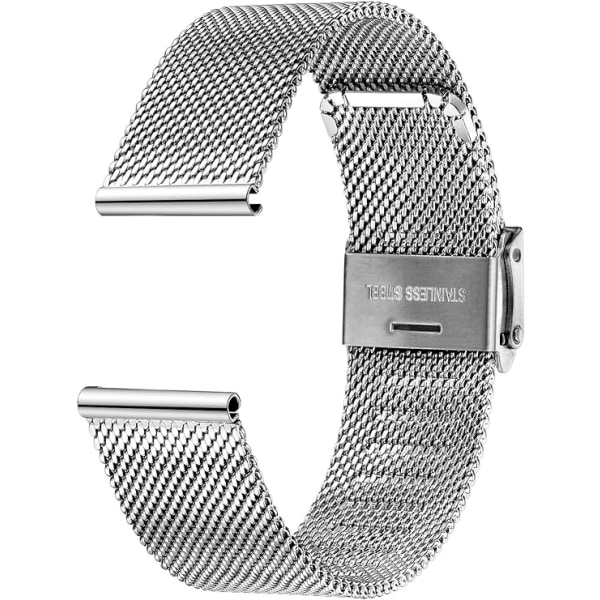 20mm Hurtigutløselig rustfritt stål klokke mesh-rem for menn og kvinner