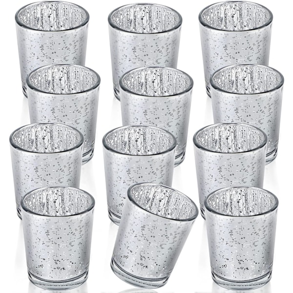 Tealight-glas, set om 12, vävda glas-tealight-hållare, tealight-hållare, ljusglas för te