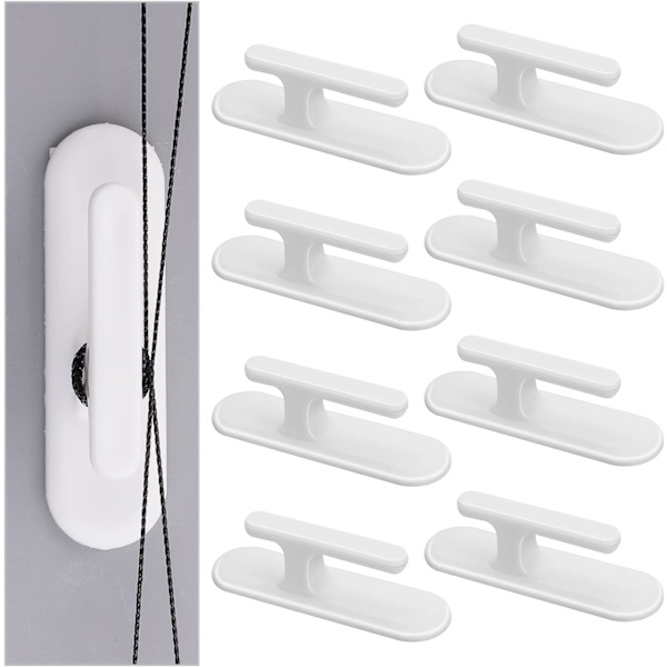 Vita 8-pack persiennsnöre säkerhetspersiennsnöre krokar persiennsnöre