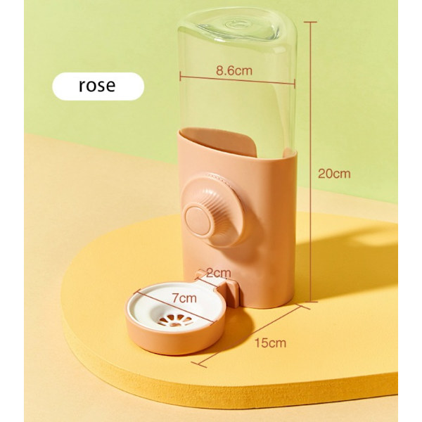 1 stk. Pink Automatisk Vanddispenser til Kæledyr, Kanin Vanddispenser,