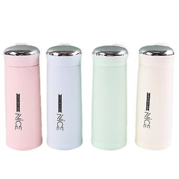 JUSCH 400ml Glas Student Bärbar Vattenkopp Business Dubbelskiktsisolering rosa(WZ1837)