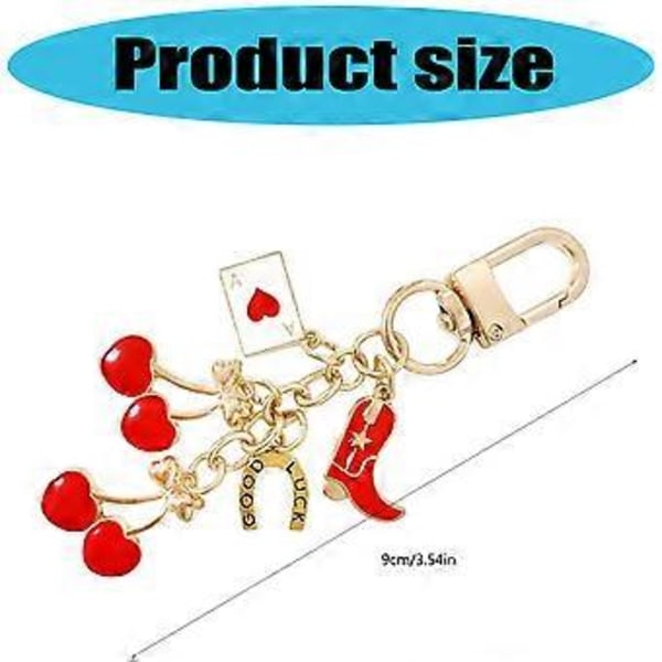 Moderigtig Kirsebær Taske Charm Chic Kirsebær Sløjfe Taske Charm Nøglering Ornament Til Stilfulde Kvinders Tilbehør (Style 2)