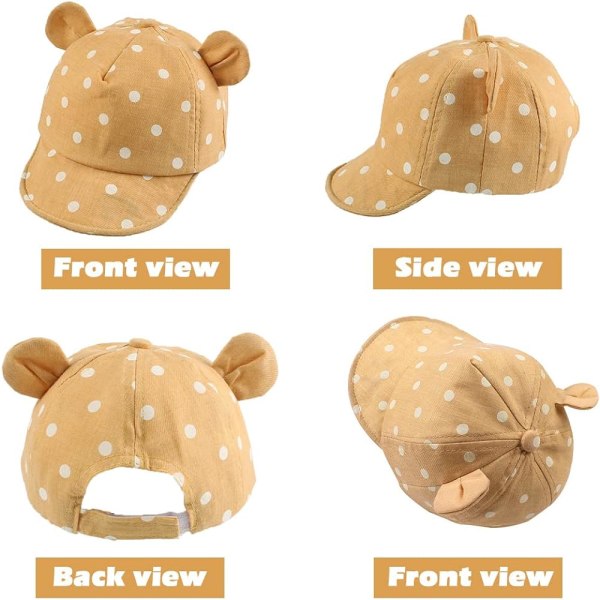 Bomull Baby Cap för Flicka Pojke Barn Solhatt Justerbar Cap Vår