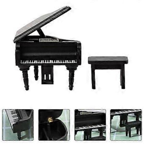 1 Setti Puinen Piano Mini Talokoriste Pienoispiano Nukkekodin Asettelu Näyttämökoriste