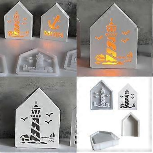 Funktionel DIY Silikone Husform Unik Silikoneform til Håndværk Fyr og Ankerformede Ambient Lights (2)