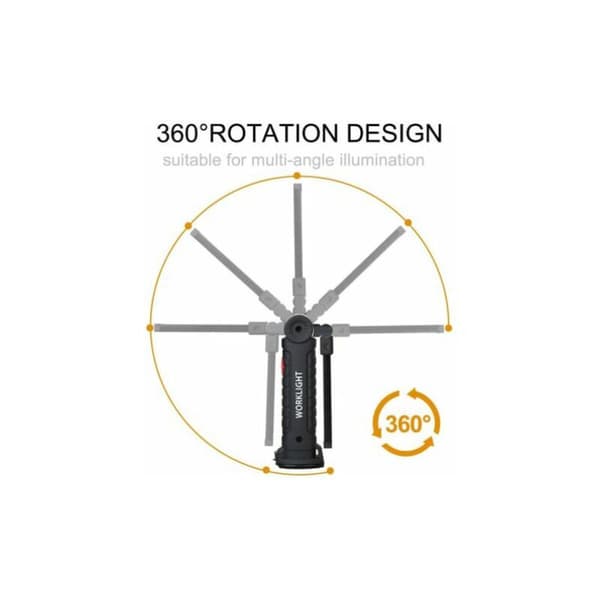 2 x Genopladelig Led Cob Arbejdslys Lampe Værksted Cob Lommelygte Flash