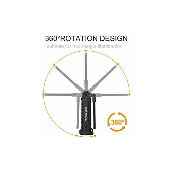 2 x Uppladdningsbar Led Cob Arbetslampa Workshop Cob Fackla Blixt