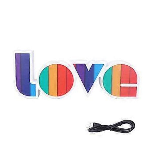 Love Letter Natlampe Hængbar Dekorativ Desktop LED Neonlampe til Bryllupsfest Soveværelse Striber