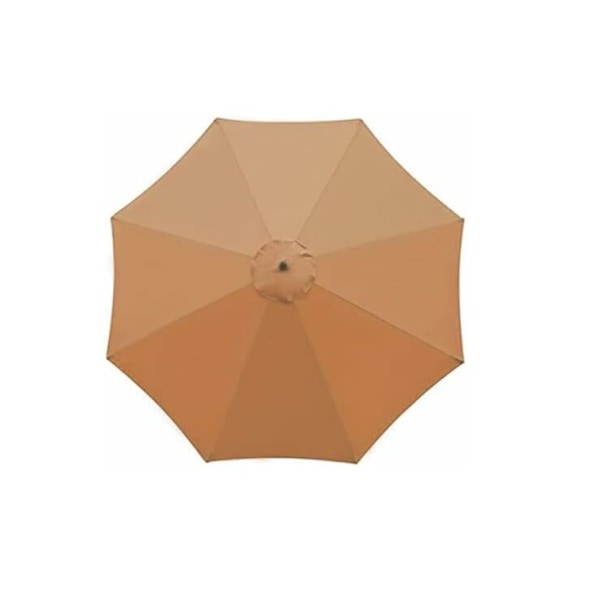 (Khaki) Hageparasoll med 6 robuste ribber, strandparasoll, hage