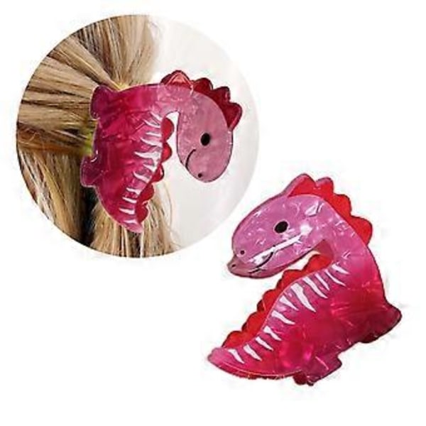 Morsomme Dinosaurer Hårklyper Sklisikre Hårklemmer Store Akryl Hårklyper Hodeplagg Stylingverktøy Hårtilbehør (Grønn Stegosaurus 2)