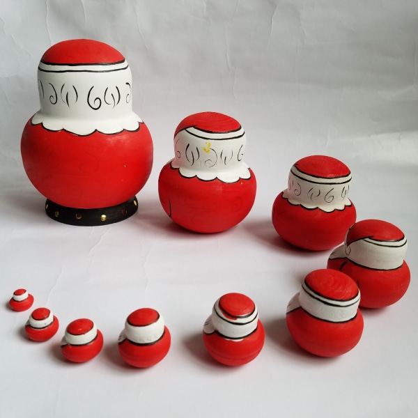 Matryoshka Trä Ryska Nestingdockor för Barn 10 st Matryoshk