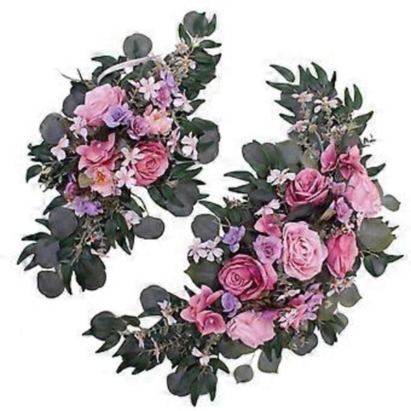 Bröllopsbåge i siden Blommor Dekorativ Blomsterswagg för Trädgårdsfest