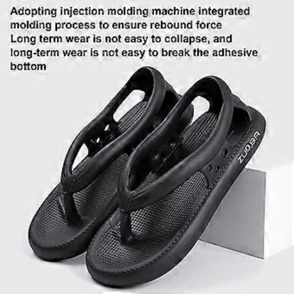 Dame Herre Skridsikre Slippers, Unisex ComFort Bazuo Slippers, Skridsikre Bazuo Flip Flops (40-41 Sort)