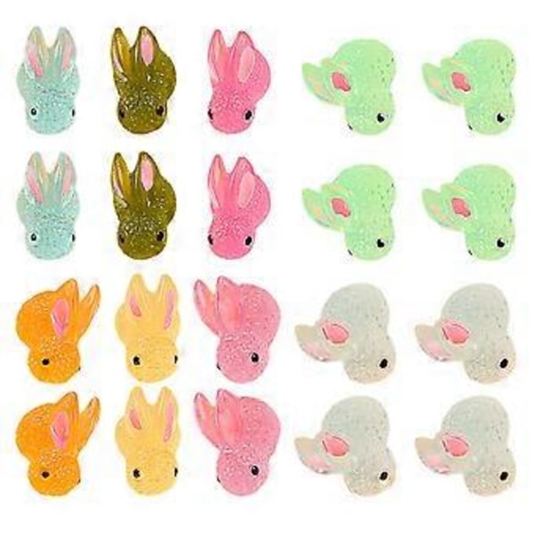 20 st Mini Kaninfigurer Bedårande Kaninstaty Mikrolandskap Kaninstatyer Gårdsdekorationer