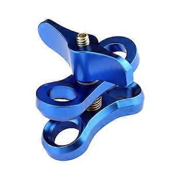 Dykk 2 Hål Swivel Clip för Go Pro Bollfäste för Fjärilsklämma (Blå)
