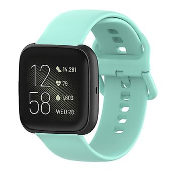 23mm Färgad Spänne Silikon Armband Klockband för Fitbit Versa 2 / Versa / Versa Lite / Blaze, Storlek: S (Grön)