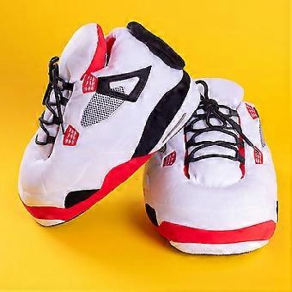 Sneakers-lignende Plys-Tøfler Kreativ Indpakning Fuzzy Varme Vinter Drag Sko til Afslappet Daglig Brug (A11 Sort)