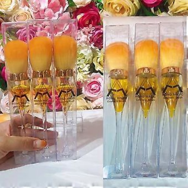 UBIUO AM RONG MAGIC Rød Vin Glass Sminkekost Stor Pudder Mineral Kost Foundation Sminkekost, Pudderkost og Rougekost for Daglig Sminke  (Orans