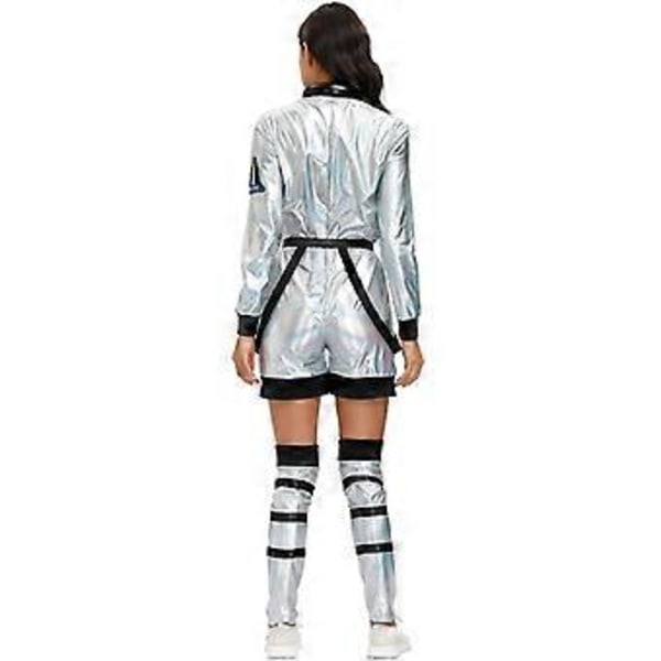 Miesten ja naisten avaruusastronautti cosplay-asu Halloween-karnevaali-esitysasuksi (XL naisille)