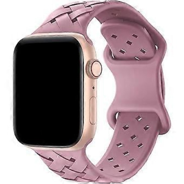 Siliconevävd armband kompatibel med Apple Watch 38mm 40mm 41mm 42mm 44mm 45mm 49mm, utbytes sportandningsbart armband, kanelpulver