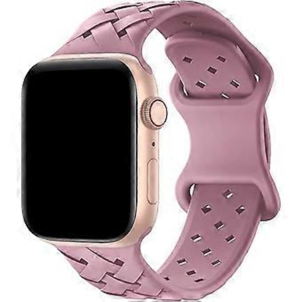 Silikoninen kudottu ranneke Apple Watchille 38 mm, 40 mm, 41 mm, 42 mm, 44 mm, 45 mm, 49 mm, urheilullinen hengittävä ranneke, kanelipöly